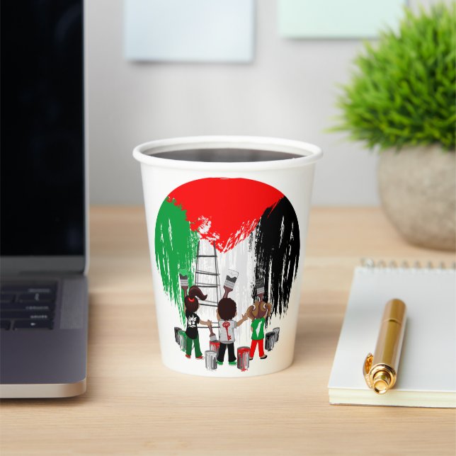 Gobelets En Papier Children of Gaza Painting Palestine Flag  (Insitu)