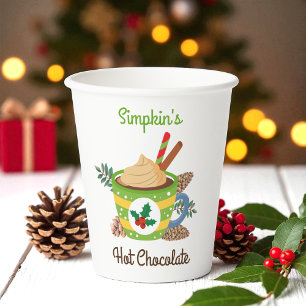 Gobelets En Papier Chocolat de cacao chaud de Noël