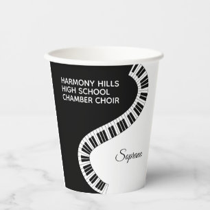 Gobelets En Papier Chorus personnalisé Nom Piano Music Singer