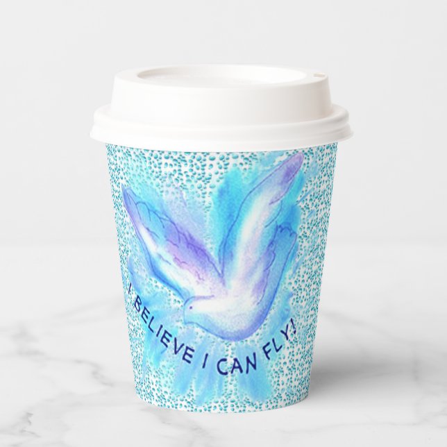 Gobelets En Papier Christian I Can Fly Dove tasse de papier (Recto)