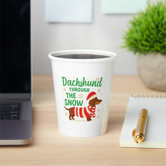 Gobelets En Papier Christmas Dachshund Paper Cups
