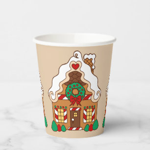 Gobelets En Papier Christmas Gingerbread Maison Café Boisson Papier