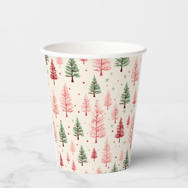 Gobelets En Papier Christmas pink cup. (Recto)