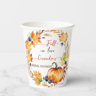 Gobelets En Papier Chute d'amour citrouille douche nuptiale vaisselle