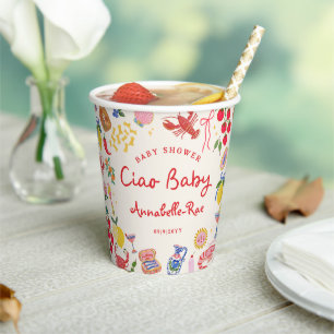 Gobelets En Papier Ciao Baby Vaisselle jetable pour Baby Shower à thè