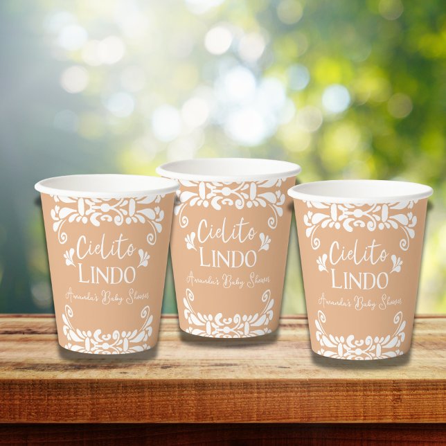 Gobelets En Papier Cielito Lindo Mexicaine Fiesta Baby shower neutre (Créateur téléchargé)