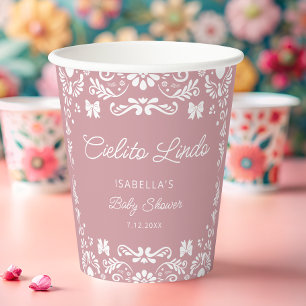 Gobelets En Papier Cielito Lindo Talavera Baby shower Mexicaine fille
