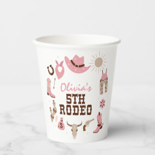 Gobelets En Papier Cinquième Rodeo Rose Western Cowboy 5e anniversair