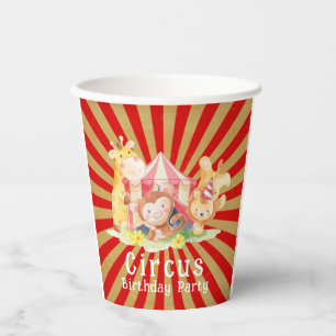 Gobelets En Papier Cirque Animaux Fête d'anniversaire