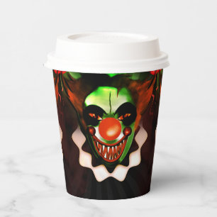 Gobelets En Papier Cirque effrayant et terrifiant d'Halloween pour fê
