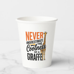 Gobelets En Papier Citation de girafe drôle design vintage vecteur T-