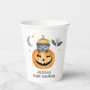 Gobelets En Papier Citrouille d'Halloween Jack-O-Lantern Baby shower