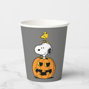Gobelets En Papier Citrouille Snoopy & Woodstock