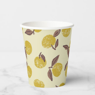 Gobelets En Papier Citrus Grove-Rustic Fruit & Leaf In Earthy Tones
