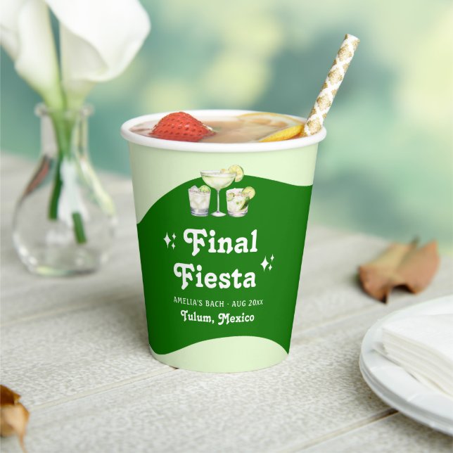 Gobelets En Papier Citrus vert citron Tequila & Tulum Bachelorette (Insitu)