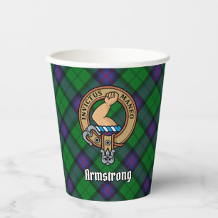 Gobelets En Papier Clan Armstrong Crest sur Tartan Paper Cups
