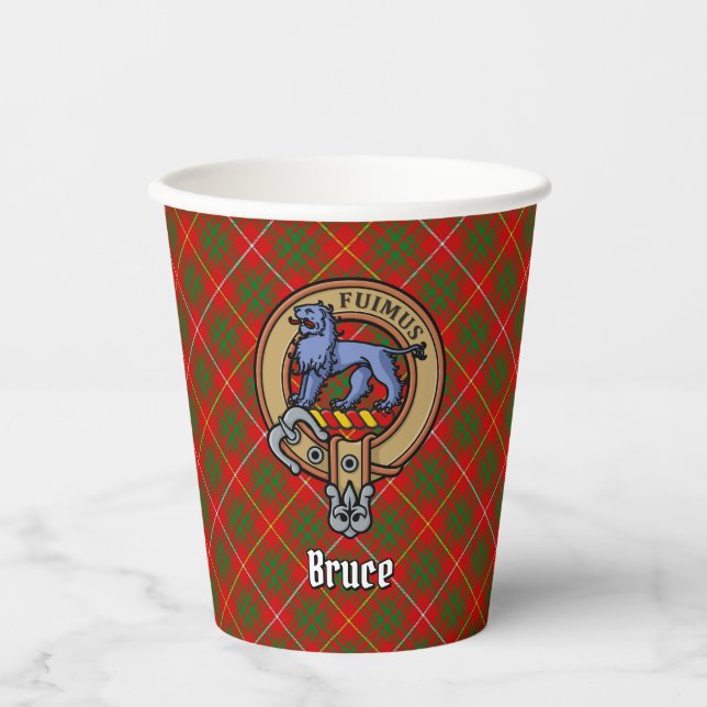 Gobelets En Papier Clan Bruce Crest sur Tartan (Recto)