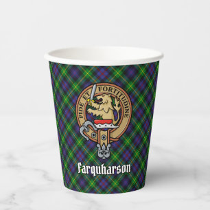 Gobelets En Papier Clan Farquharson Crest sur Tartan Paper Cups