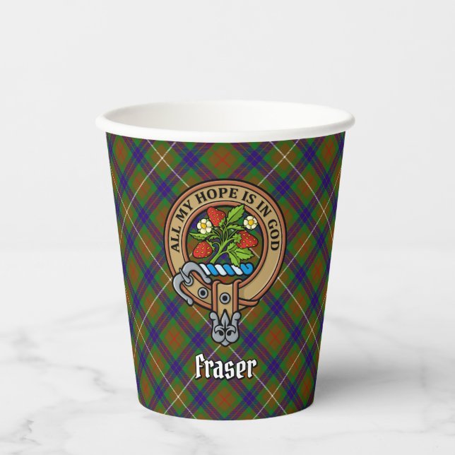 Gobelets En Papier Clan Fraser Crest sur la chasse Testes de papier t (Recto)