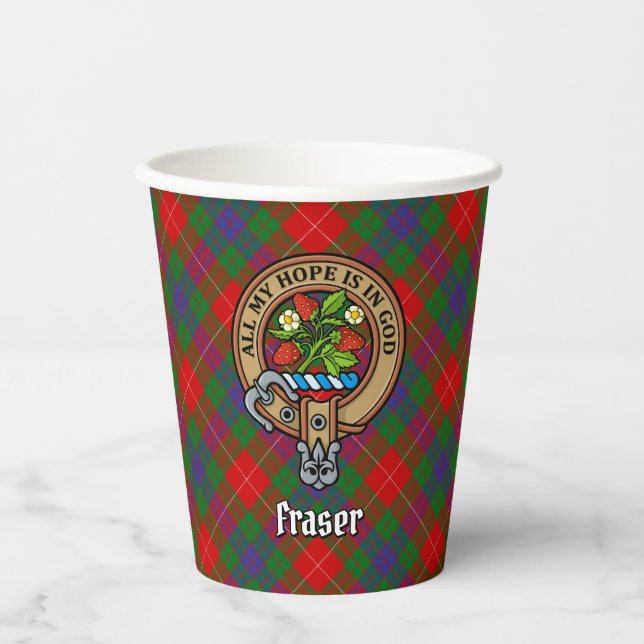 Gobelets En Papier Clan Fraser Crest sur les tasses de papier tartare (Recto)