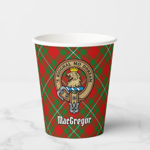 Gobelets En Papier Clan Gregor Crest sur Tartan Paper Cups