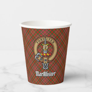 Gobelets En Papier Clan MacAlister Crest sur Tartan Paper Cups