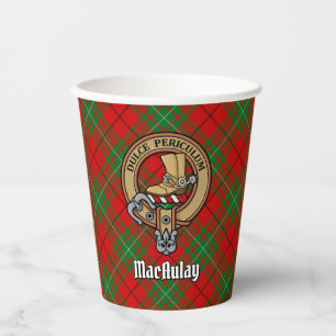 Gobelets En Papier Clan MacAulay Crest sur Tartan Paper Cups