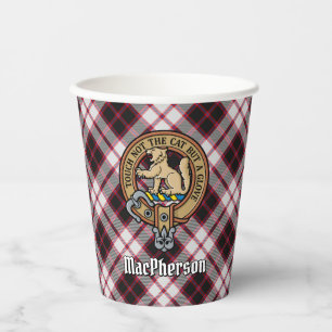 Gobelets En Papier Clan MacPherson Crest sur la chasse Tartan