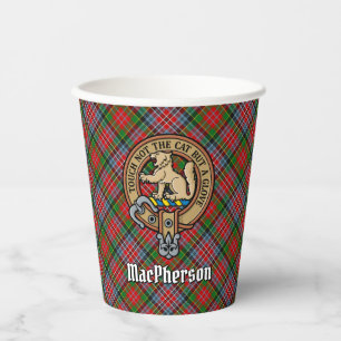 Gobelets En Papier Clan MacPherson Crest sur Tartan Paper Cups