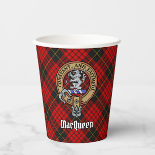 Gobelets En Papier Clan MacQueen Crest sur Tartan