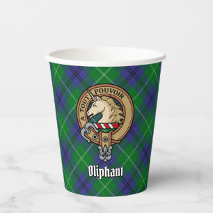 Gobelets En Papier Clan Oliphant Crest sur Tartan Paper Cups