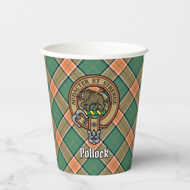 Gobelets En Papier Clan Pollock Crest Cubes en papier (Recto)