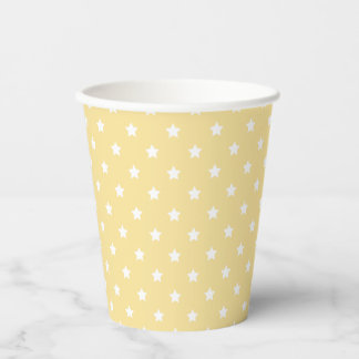 Gobelets En Papier Classic Stars White - Canary Yellow