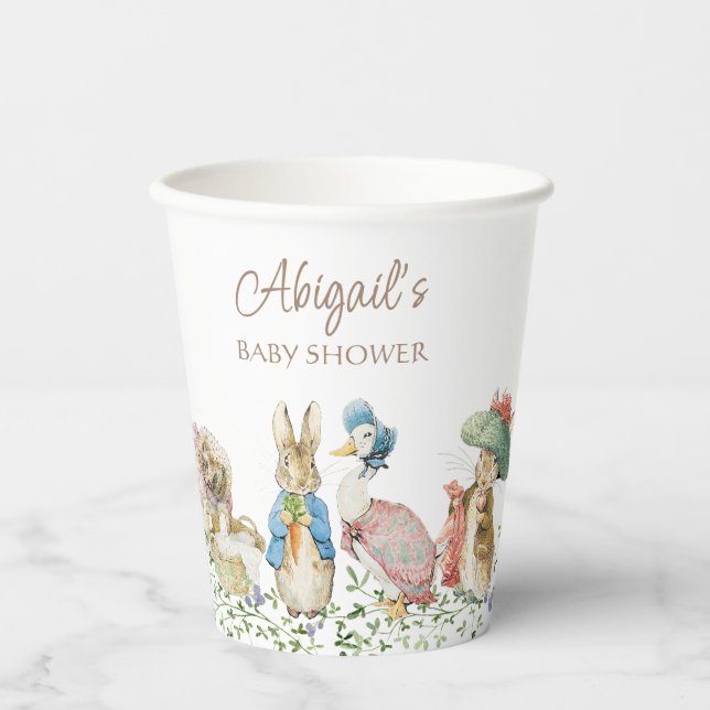 Gobelets En Papier Classique Pierre le lapin Baby shower tasses de pa (Recto)