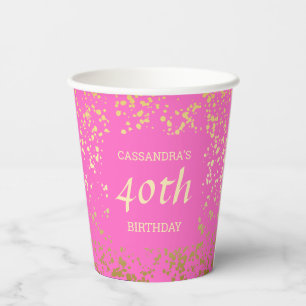 Gobelets En Papier Classy Egypt Gold arrose Anniversaire rose