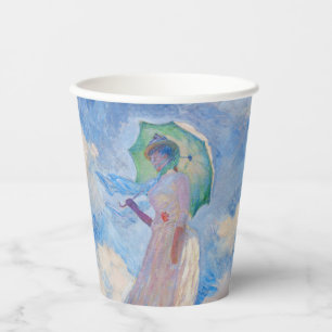Gobelets En Papier Claude Monet - Femme avec Parasol face à gauche
