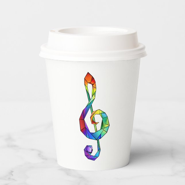 Gobelets En Papier Clé de la musique arc-en-ciel (Verso)