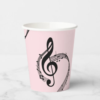 Gobelets En Papier Climacic G Clef Music Rose