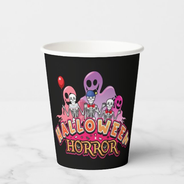 Gobelets En Papier Clowns d'horreur d'Halloween Coupes de papier d'ho (Verso)