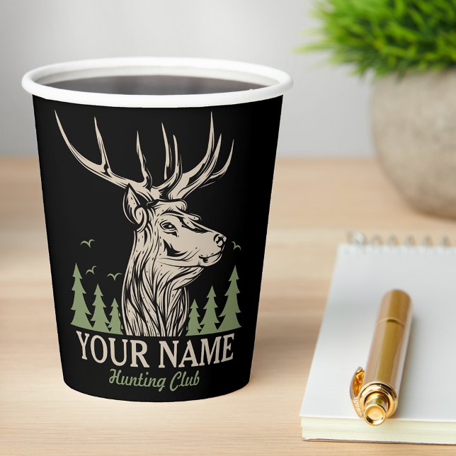 Gobelets En Papier Club de chasse personnalisé Hunter Deer Elk Antler (Créateur téléchargé)