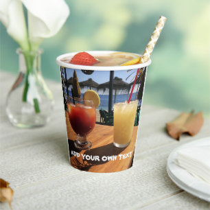 Gobelets En Papier Cocktails by the Sea Custom Text