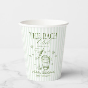 Gobelets En Papier Cocktails Club Bachelorette Party Green