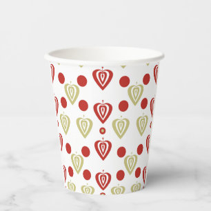 Gobelets En Papier "Coeur rétro et motif point