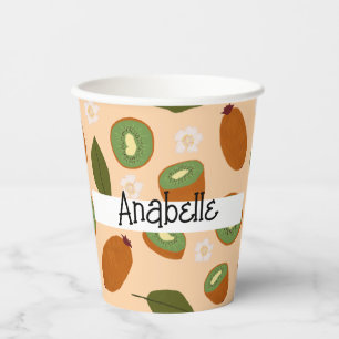 Gobelets En Papier Collection de Motifs de paniers de fruits - Kiwi