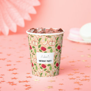 Gobelets En Papier Collection de Motifs de paniers de fruits - Pommes