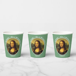 Gobelets En Papier Collection Leonardo da Vinci Mona Lisa