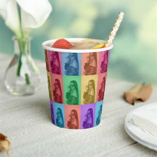 Gobelets En Papier Coloré Retro Pop Art moderne Custom Photo Grid