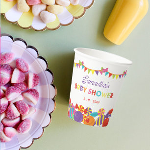 Gobelets En Papier Coloré Sweet Fun Candy Baby shower à thème