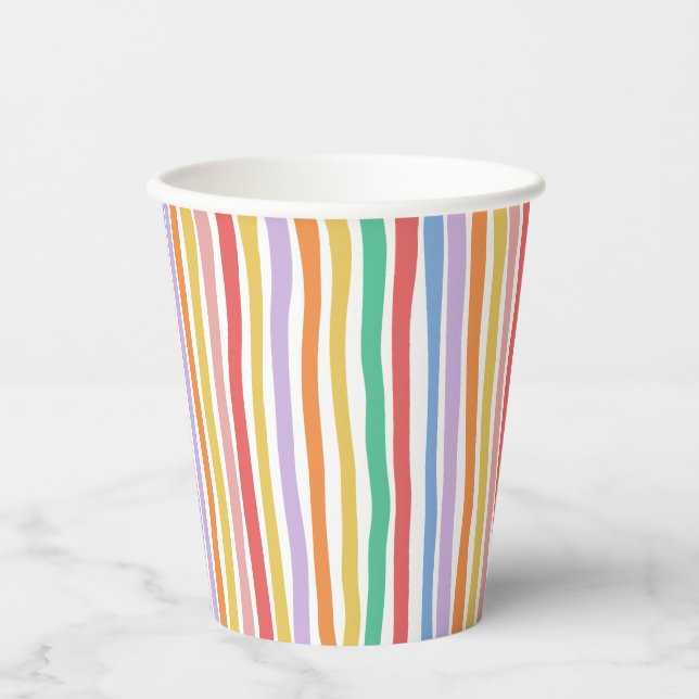 Gobelets En Papier Colorful Stripe  (Recto)