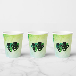 Gobelets En Papier  Comédie et Tragédie Théâtre Design vert